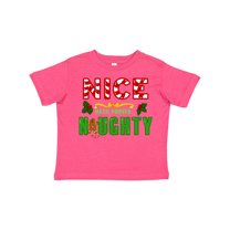 Inktastic Nice Until Proven Naughty with Holly and Gingerbread Man Boys or Girls Toddler T-Shirt