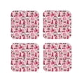 thumbnail image 2 of Disketp Garden Gnomes Funny Coasters,4 Pcs Leather Coasters With Holder, Perfect Housewarming Hostess Gifts,Protect Furniture From Water Marks Scratch And Damage, 2 of 9