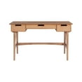 thumbnail image 4 of Linon Luca Desk 3 Drawers with Woven Rattan Panels in Natural Wood, 4 of 15