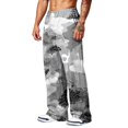 thumbnail image 5 of Mens Camo Baggy Sweatpants Open Bottom Joggers Elastic Waist Gym Workout Pants with Pockets, 5 of 7