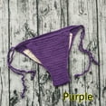 thumbnail image 7 of HOWPAY Bikini Bottoms Women Moderate Coverage High Cut Crochet Basic Swim Briefs Mid Waisted Solid Color Beach Pool Bathing Suit Bottoms Purple S, 7 of 7