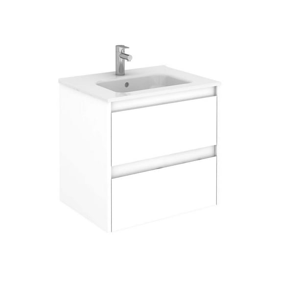 Ws Bath Collections Ambra 60 Ambra 24" Wall Mounted Single Basin Vanity Set - White