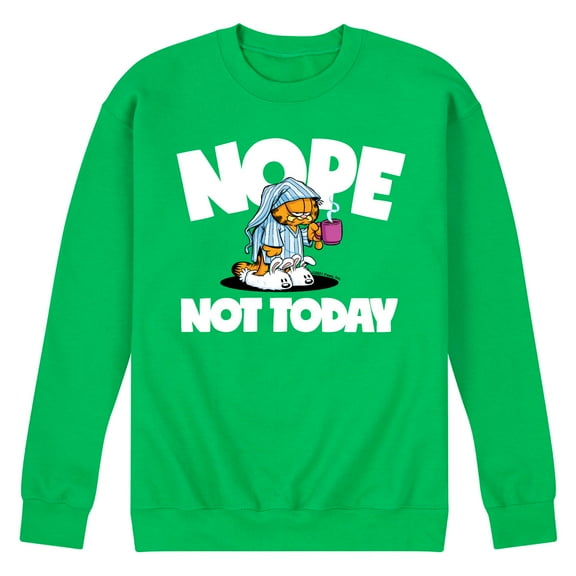 Garfield - Nope Not Today - Men's Crew Neck Fleece Pullover
