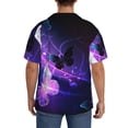 thumbnail image 7 of PAYOHTO Glowing Night Butterflies Mens Hawaiian Casual Short-sleeved Shirt Tropical Summer Beach Button Down Shirts, 7 of 7