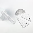 thumbnail image 4 of 4 Pcs 15cm Ruler Set Plastic Math Geometry Set Math Protractor Drawing Tool, 4 of 13