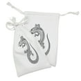 thumbnail image 2 of Salamander Fabric Pouch Set of 2, Close Shot Illustration of a Detailed Exotic Lizard in a Crown, Small Drawstring Bag for Toiletries Masks and Favors, 9" x 6", Charcoal Grey and White, by Ambesonne, 2 of 2