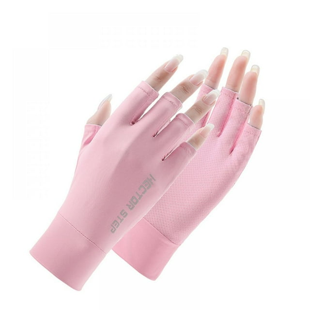Guantes de protección UV hasta la muñeca Bloqueador solar Guantes de conducción Guantes sin dedos unisex