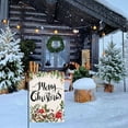 thumbnail image 4 of Merry Christmas Garden Flags 12.5x18 Double Sided Christmas Holly Poinsettia Foliage Yard Flag Burlap Farmhouse Welcome Decorative Flags for Outside Outdoor Lawn Xmas Decoration, 4 of 6