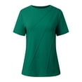 thumbnail image 4 of SHITINN Womens Casual Fashion Solid Color Crew Neck Short Sleeve Pullover T Shirt Women's T Shirts Short Sleeve Blouses Summer Tops for Women, 4 of 9