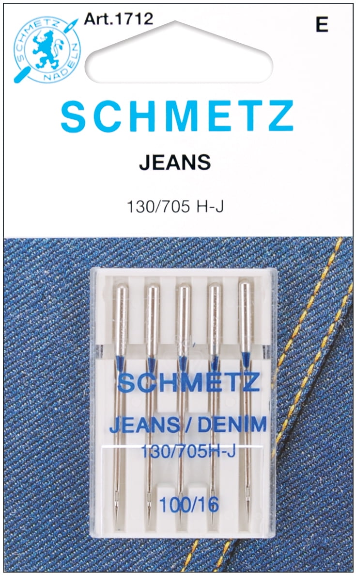 SCHMETZ DENIM/JEAN SEWING MACHINE chrome NEEDLES 16/100 Art #4012 