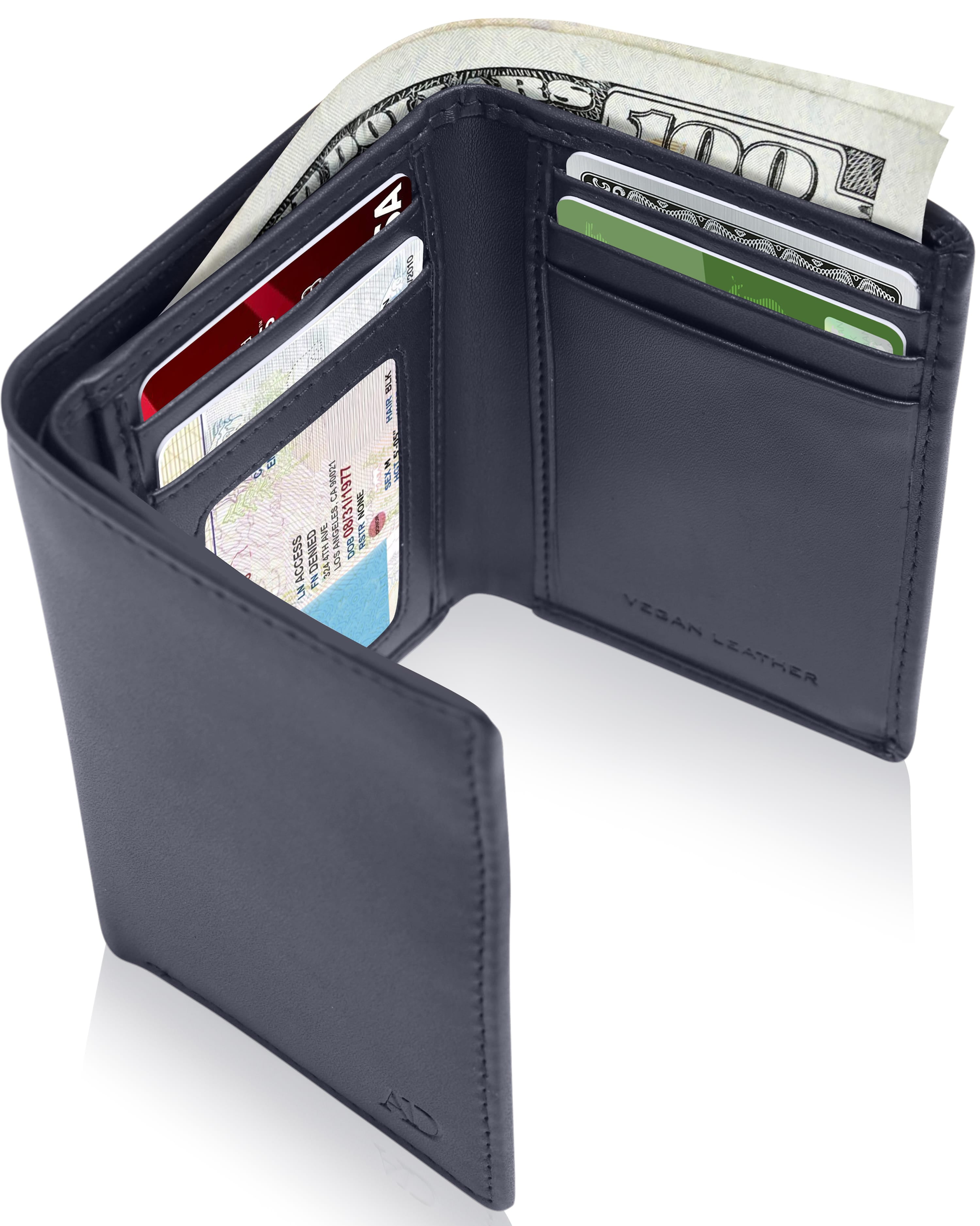 Genuine Full Grain Leather Flip RFID Blocking Wallet RAE RFID Wallet for Men 