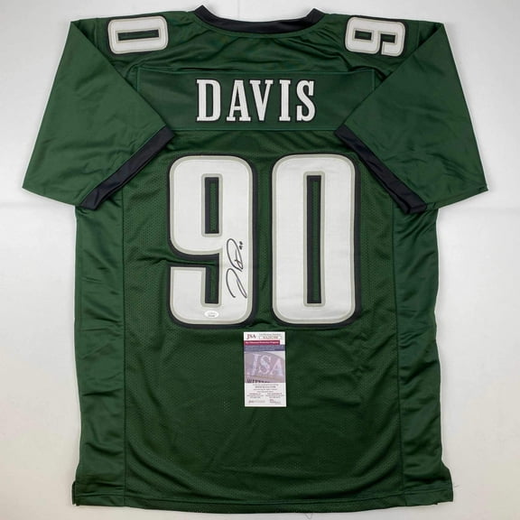 Autographed/Signed Jordan Davis Philadelphia Green Football Jersey JSA COA
