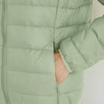 thumbnail image 4 of Black and Friday Clothing Sales Idoravan Women's Quilted Puffer Coat,Women's Puffer Jacket Stand Collar Zip Up Quilted Lightweight Down Coat Winter with Pockets Green L, 4 of 5