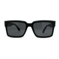 thumbnail image 2 of Mens Classy Moulded Thick Horn Rim Rectangle Fashion Sunglasses Matte Black, 2 of 4