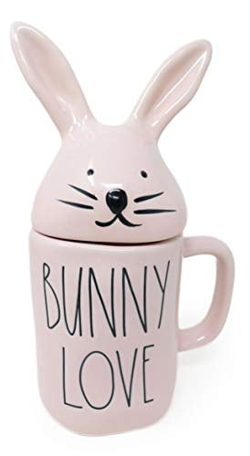 Rae Dunn by Magenta “HUNNY BUNNY ” Easter Pink Bunny Head Coffee Mug 