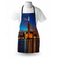 thumbnail image 3 of European Apron Stockholm Scenic Night at City Hall Old Town Enchanted Town Sweden View, Unisex Kitchen Bib Apron with Adjustable Neck for Cooking Baking Gardening, Blue Cinnamon Mauve, by Ambesonne, 3 of 3