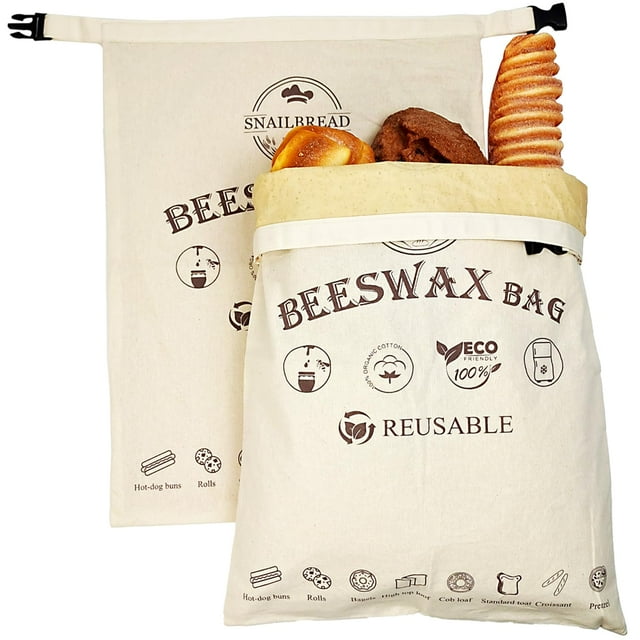 Bolsas reutilizables para pan SnailBread XL 33 x 43 cm, 2 unidades