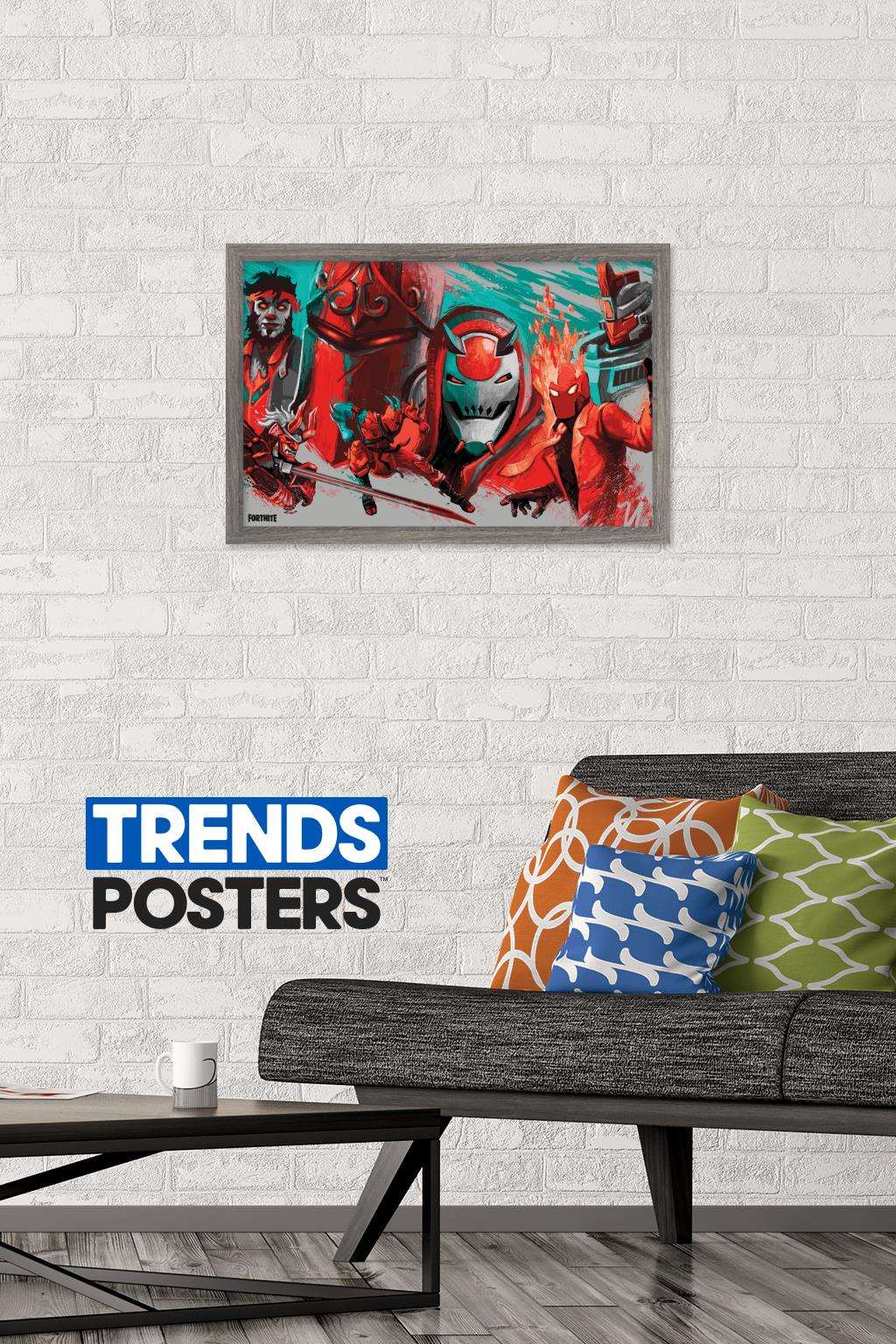 Fortnite - Group Wall Poster, 14.725" x 22.375", Framed