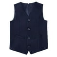 thumbnail image 4 of Boy's Formal Suit Vest Solid Dress Waistcoat Vest with Pockets for Wedding Pageant and Performance Elegant Sleeveless with Adjustable Back, Size 3-17 Years,Color:Blue,11-12 Years, 4 of 7
