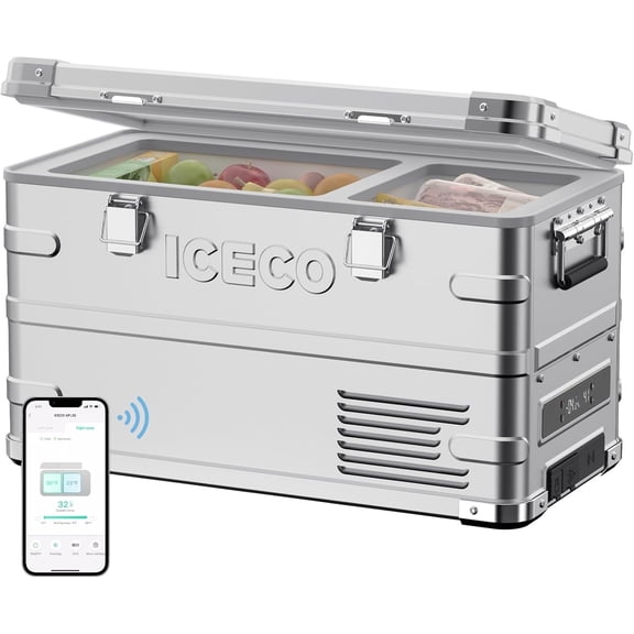 ICECO APL35 12 volt Car Refrigerator, 37 Quart Light Duty Aluminum Portable Fridge Freezer, Secop Nano Compressor