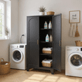 thumbnail image 3 of Homy Casa 61" Tall Garage Storage Cabinet with Adjustable Shelves, Heavy Duty Utility Organizer Black, 3 of 10