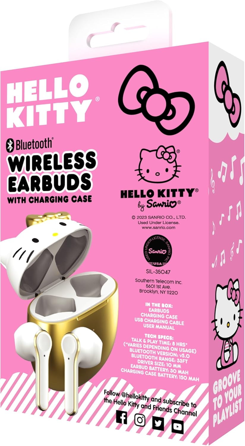 Hello Kitty Wireless Earbuds with Charging Case - True Wireless Earbuds Bluetooth