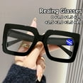 thumbnail image 2 of Large Square Frame Anti-Blue Light Reading Glasses Retro Luxury Brand Designer Black Eyeglasses Computer Transparent Eyewear Leopard 3.0, 2 of 6