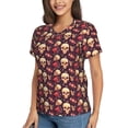 thumbnail image 2 of Vsdgher cool rock Skull record Women Shirts V Neck Short Sleeve Tops T-Shirt Basic Tees, S to 3XLSmall, 2 of 5