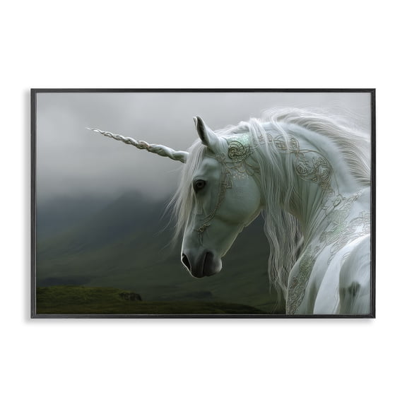 Stupell Industries Eclectic Dreamy Celtic Unicorn Black Framed Giclee Art, 18 x 12, by The Wands Want