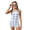 Blue Bow Flower Stripe, variant on COEQINE Two Piece Taniki Swimsuit for Girls, Round Neck Top with Shorts Racerback Swimwear with Chest Pad, Modest Bathing Suit for 6-7 Year Olds, Easy Care, Blue Pink Starfish