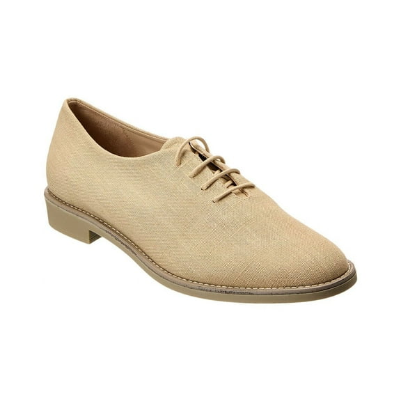 Theory Lace-Up Canvas Oxford, 36, Beige