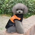 thumbnail image 2 of Chaleco cálido navideño para mascotas, abrigo de invierno para cachorros, impermeable, con cierre de botones Naranja - XL, 2 of 8