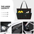 thumbnail image 3 of Pofeuu Buffalo Plaid Dark Green Print Beach Bag,Waterproof Sandproof Beach Tote Bag, Large Capacity Foldable Beach Bags for Women, 3 of 7