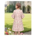 thumbnail image 5 of Sunny Fashion Girls Floral Chiffon Dress Short Flutter Sleeve Ruffle Neckline Elastic Waist Summer Dresses 5 Years, 5 of 7