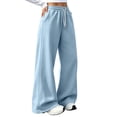 thumbnail image 5 of WULMLEO Wide Leg Sweatpants Women Baggy Elastic High Waisted Lounge Pants 2026 0versized Soft Relaxed Fit Workout Trousers with Pockets Sky Blue S, 5 of 9
