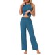 thumbnail image 2 of Conjunto de lounge para mujer INSPIRE CHIC, top sin mangas y pantalones, pijama sólido, talla XS, azul, 2 of 6