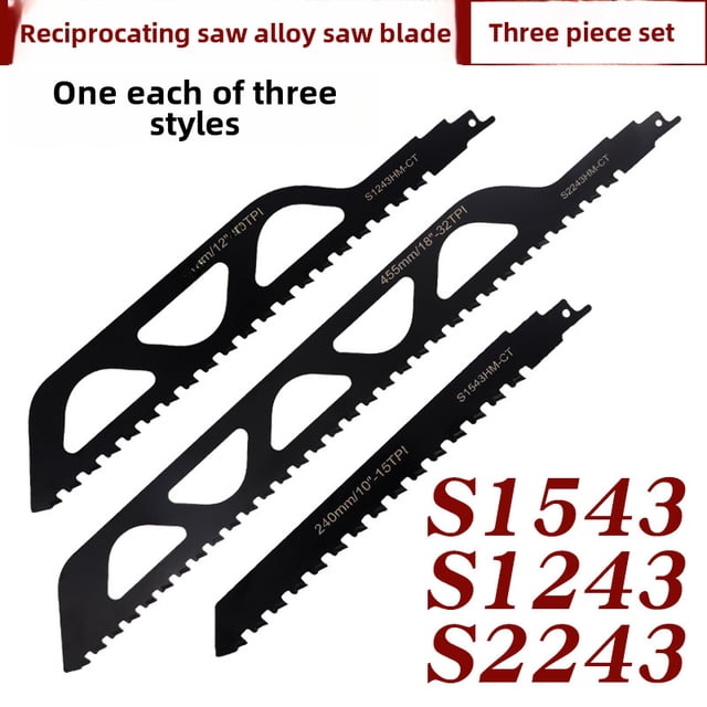 Ensemble de 3 Lames de Scie en Alliage (12 Pouces, 15 Pouces, 22 Pouces) - Outil de Coupe Haute Durabilité pour Briques Rouges, Pierres & Lames Efficaces & Faciles à Installer pour Scies à Rechange, Idéal pour Bricolage &