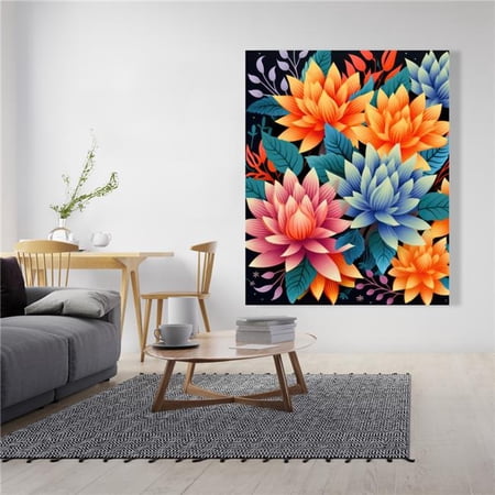 Pictorem C1RC48608Z235G 48 x 60 in. Color Bouquet - Turquoise Canvas Wall Art for Home Decor - Vibrant Art