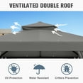 thumbnail image 4 of COOS BAY 8 ft. W x 8 ft. D Gray Outdoor Patio Soft Vented Top Gazebo with Zipped Netting, Corner Shelves, Ceiling Hook, 4 of 9