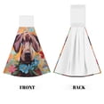 thumbnail image 2 of Sikiie Painted Flower Puppy Hand Towel with Loop Hanging Towel Absorbent Tie Towels for Kitchen Tea Bar Bathroom Decor, 2 of 7