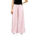 thumbnail image 6 of Lmnyox Wide Leg Pants for Girls Fashion Cute Baggy High Waist Trousers Lightweight Solid Color Workout Pants, 6 of 8