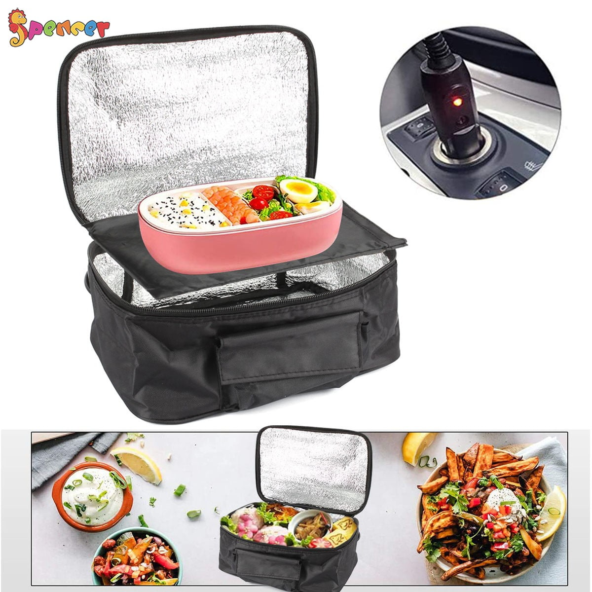 12V Electric Insulated Totes Lunch Box BagS Mini Portable Food Warmers Men Car 