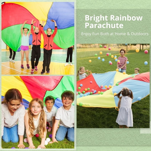 GSI Enfants Jouer Parachute Arc-en-Ciel Parachute Jouet Tente-Jeu pour Enfants Gymnastique Jeu Coopératif et Aire de Jeux en Plein Air Activités 30 GSI Enfants Jouer Parachute Arc-en-Ciel Parachute Jouet Tente-Jeu pour Enfants Gymnastique Jeu Coopératif et Aire de Jeux en Plein Air Activités 30