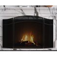 thumbnail image 5 of Fire Beauty Fireplace Screen for Wood Burning Fireplace Foldable 3 Panel Wrought Iron Fireplace Cover with Protective Mesh Fire Spark Guard for Indoor Outdoor Flat Guard Fire Screens Black(Large), 5 of 7