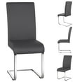 thumbnail image 6 of Alden Design Modern Faux Leather Dining Chair with C-Shaped Metal Legs, Set of 2, Gray, 6 of 8