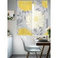 thumbnail image 4 of Yellow White Flowers Sheer Curtains 63 Inch Length 2 Panels Set, Retro Rustic Watercolor Wild Floral Voile Window Treatment Rod Pocket Curtains Sheers Drapes for Bedroom/Living Room/Kitchen 52x"63"x2, 4 of 7