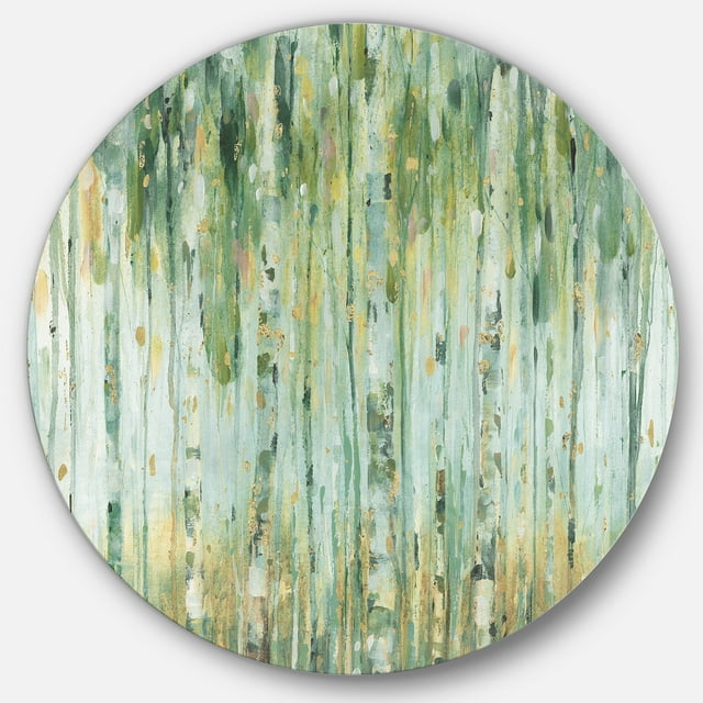 Designart 'forêt de Bouleaux Dorés V' Art Mural en Métal de Ferme - Disque de 36