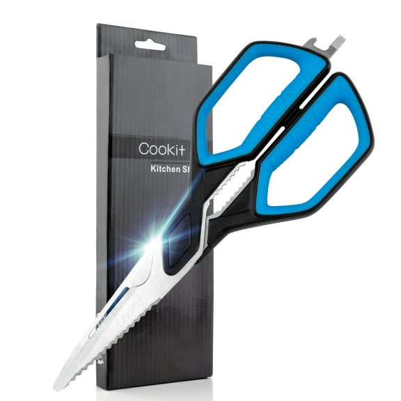 Kitchen Scissors Heavy Duty, COOKIT Multipurpose Utility Scissors for Kitchen Use, Large Sharp Blade Shears for Chicken Poultry Fish Meat Turkey Vegetables - Stainless Steel Scissors