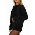 thumbnail image 3 of Women'S Zip Up Cardigan Sweaters Drop Shoulder Long Sleeve Crew Neck Cardigan Casual Solid Loose Fit Knit Jacket Black M, 3 of 8