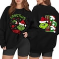 thumbnail image 2 of Long Sleeve Funny Cute Xmas Crewneck Pullover Retro Reindeer Christmas Sweatshirt 8-Black M 1, 2 of 5